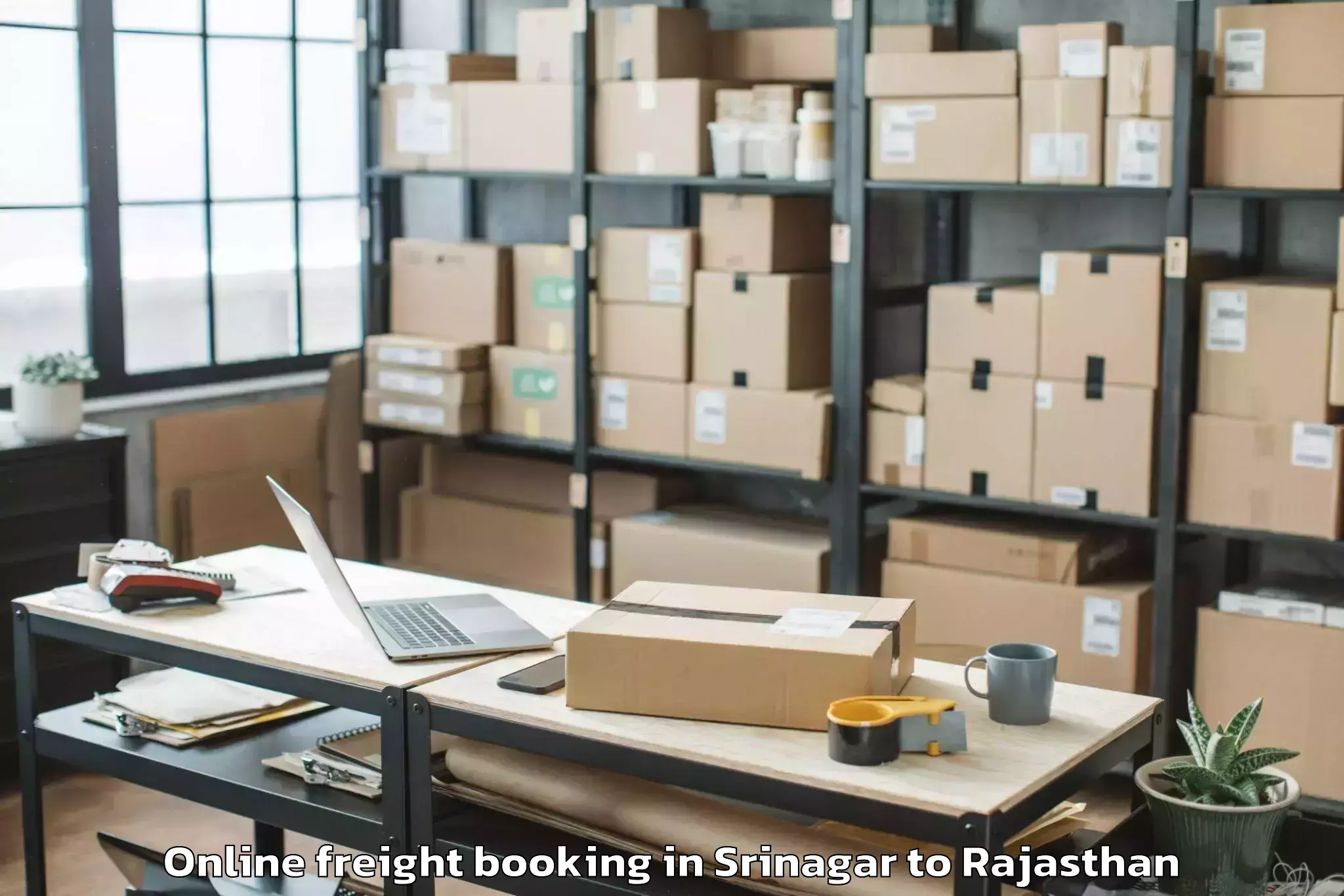 Easy Srinagar to Borkhera Online Freight Booking Booking